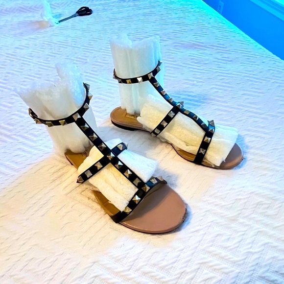 Valentino Leather rockstud Gladiator single ankle strap sandals - Picture 8 of 10